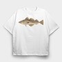 Fish Gadus Morhua, Tricou Oversize Barbati (Unisex)