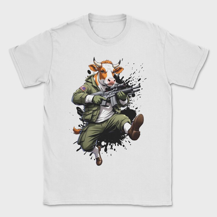 Armed Cow Character, Tricou Barbati (Unisex)