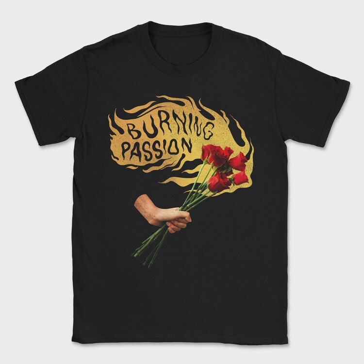 Fire Burning With Passion Flowers, Tricou Barbati (Unisex)