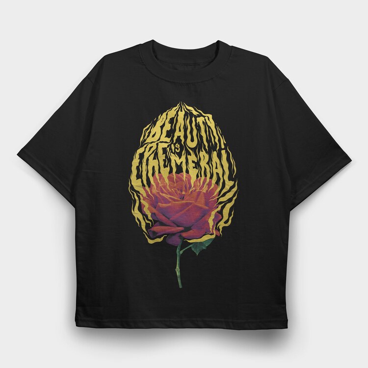 Fire Beauty Is Ephemeral, Tricou Oversize Barbati (Unisex)