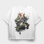 Armed Cow Character, Tricou Oversize Barbati (Unisex)