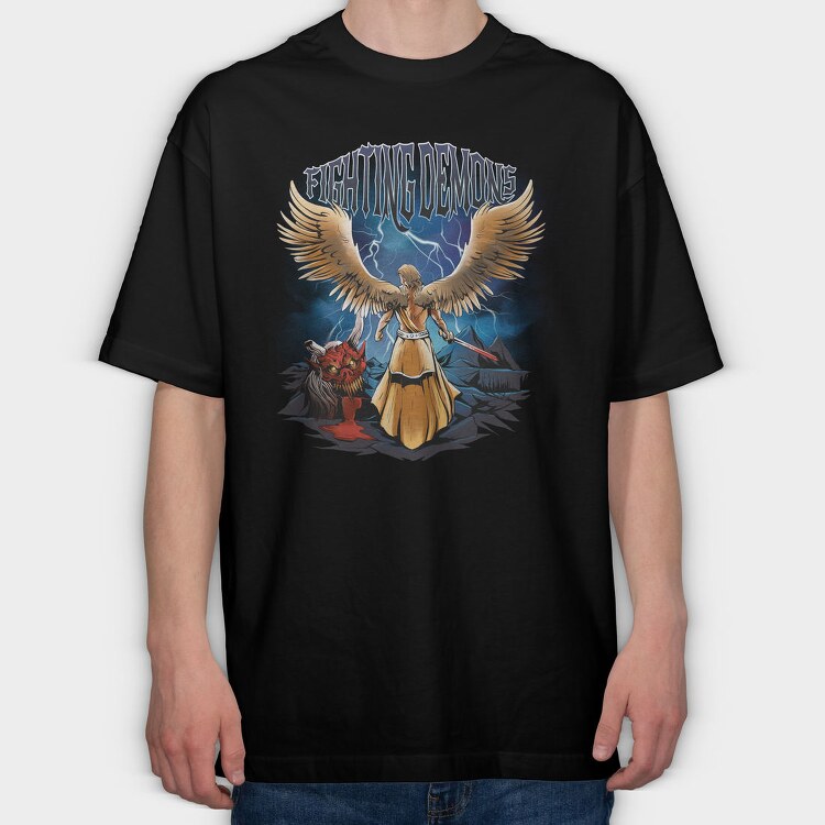 Fighting Demons, Tricou Oversize Barbati (Unisex)