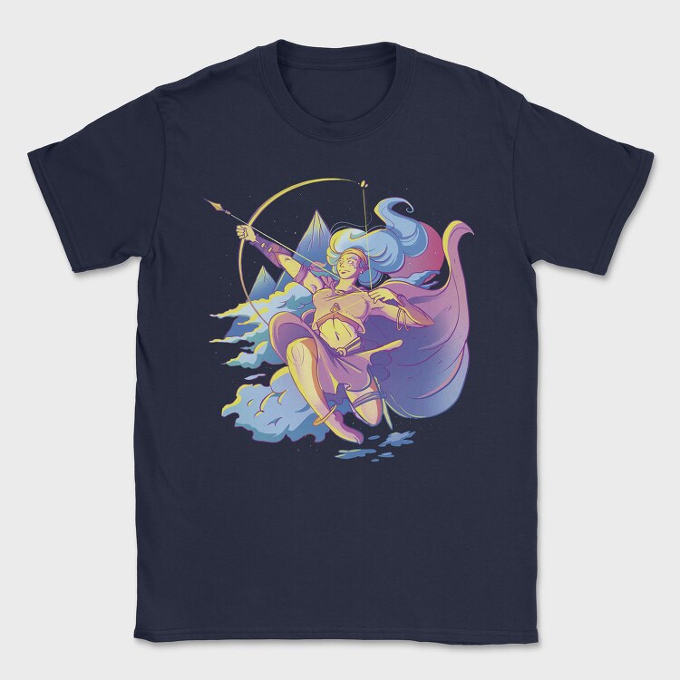 Artemis Greek Mythology Goddess Retrowave, Tricou Barbati (Unisex)