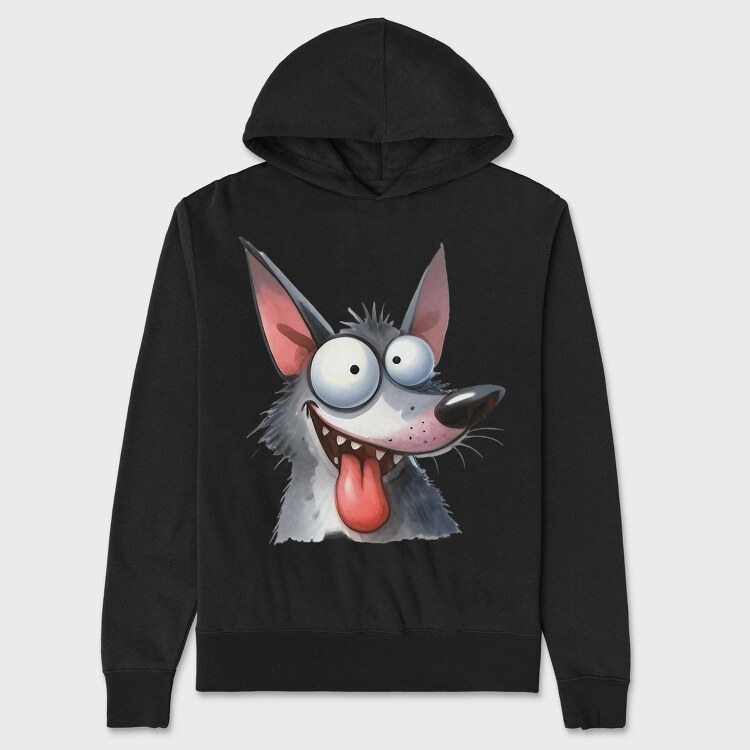 Doggie Tongue Laugher, Hanorac Oversize Barbati (Unisex)