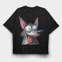 Doggie Tongue Laugher, Tricou Oversize Barbati (Unisex)