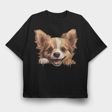 Dog Lover Peeker, Tricou Oversize Barbati (Unisex)