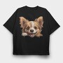 Dog Lover Peeker, Tricou Oversize Barbati (Unisex)