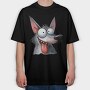 Doggie Tongue Laugher, Tricou Oversize Barbati (Unisex)