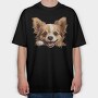Dog Lover Peeker, Tricou Oversize Barbati (Unisex)