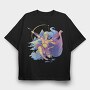 Artemis Greek Mythology Goddess Retrowave, Tricou Oversize Barbati (Unisex)