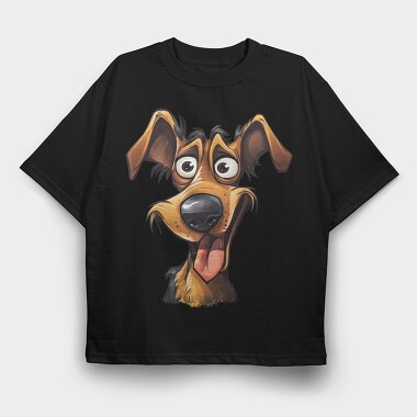Dog Smile Icon, Tricou Oversize Barbati (Unisex)