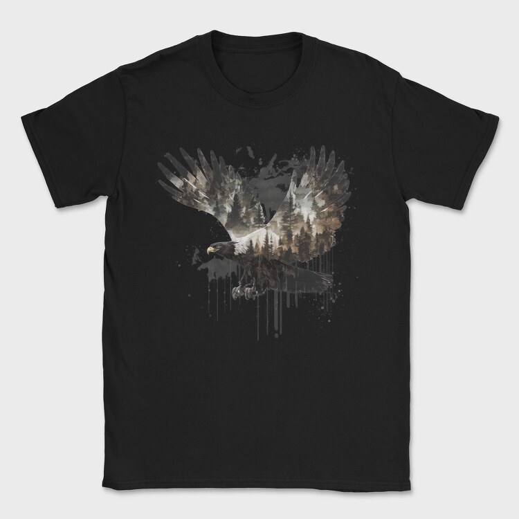 Double Exposure Eagle, Tricou Barbati (Unisex)