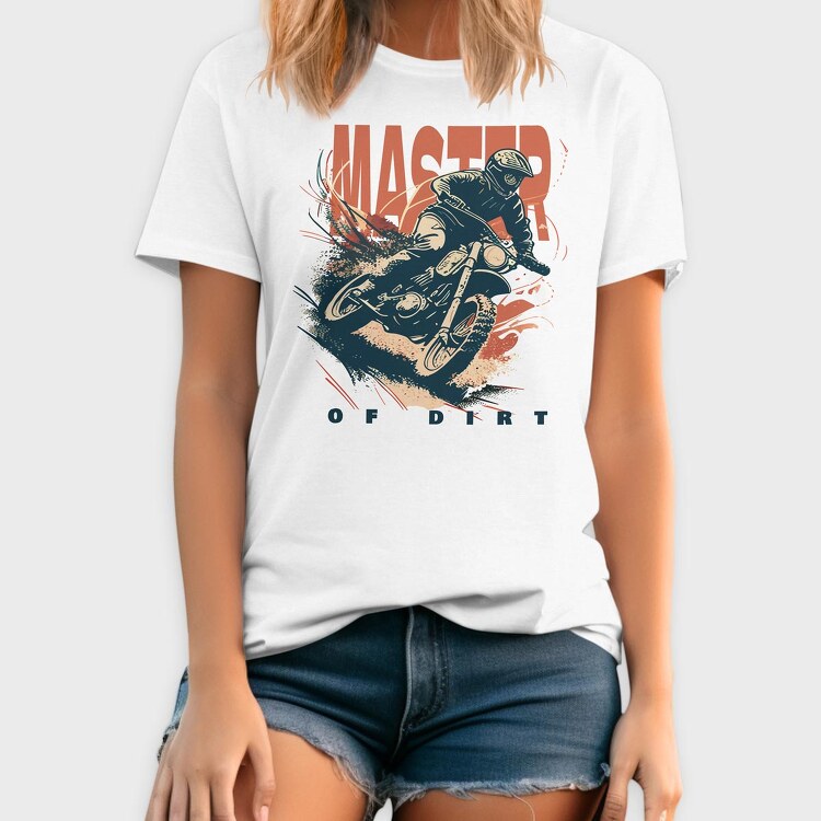 Master of Dirt Motocross Bike Kicking Up Dust, Tricou Barbati (Unisex)