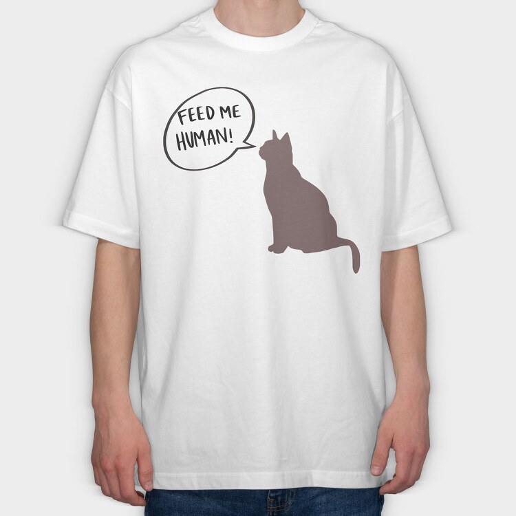 Feed Me Human, Tricou Oversize Barbati (Unisex)