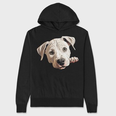 Dogo Argentino Peeking, Hanorac Oversize Barbati (Unisex)