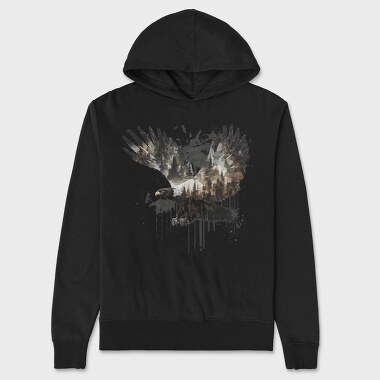 Double Exposure Eagle, Hanorac Oversize Barbati (Unisex)