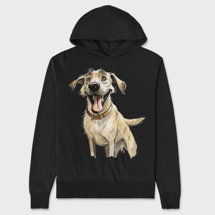 Dog Smiling Face, Hanorac Oversize Barbati (Unisex)