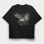 Double Exposure Eagle, Tricou Oversize Barbati (Unisex)