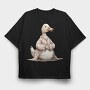Duck Pink Jacket, Tricou Oversize Barbati (Unisex)