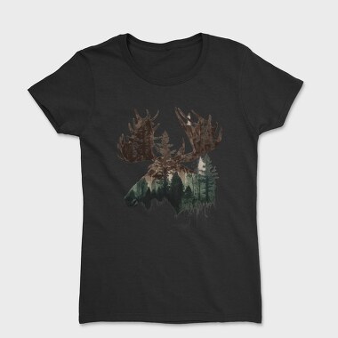 Double Exposure Moose Forest, Tricou Femei