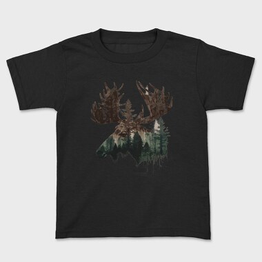 Double Exposure Moose Forest, Tricou Copii