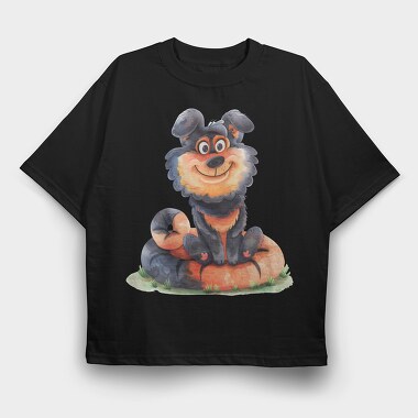 Dog Pillow Smile, Tricou Oversize Barbati (Unisex)