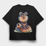 Dog Pillow Smile, Tricou Oversize Barbati (Unisex)