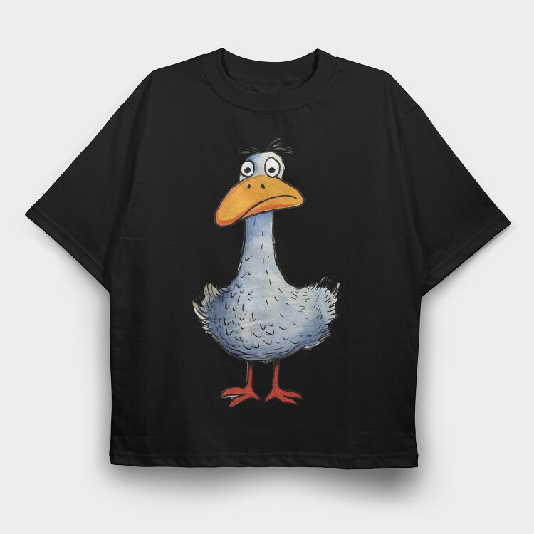Duck Sad Face, Tricou Oversize Barbati (Unisex)