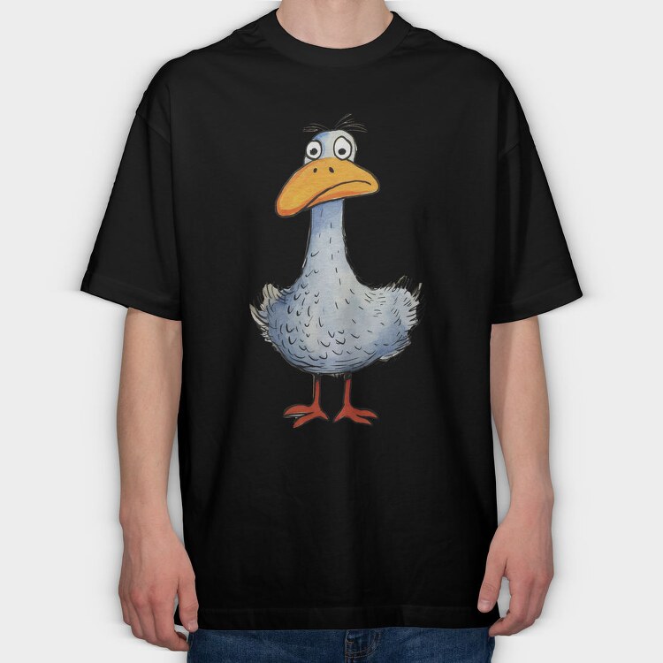 Duck Sad Face, Tricou Oversize Barbati (Unisex)