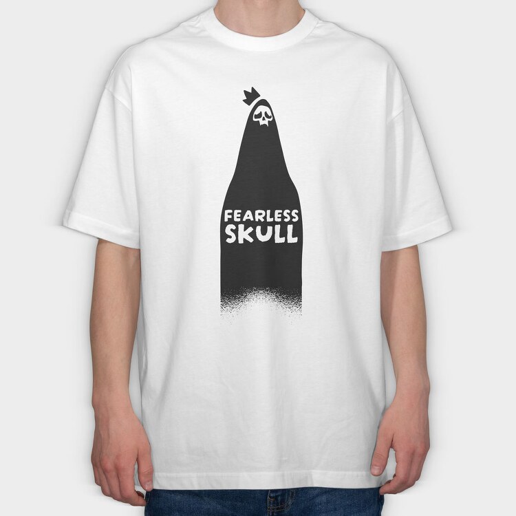 Fearless Skull, Tricou Oversize Barbati (Unisex)