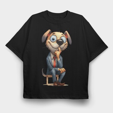 Dog Suit Clipart, Tricou Oversize Barbati (Unisex)