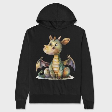 Dragon Cute Clipart, Hanorac Oversize Barbati (Unisex)