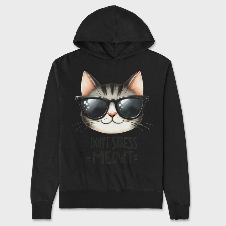 Don T Stress Meow, Hanorac Oversize Barbati (Unisex)