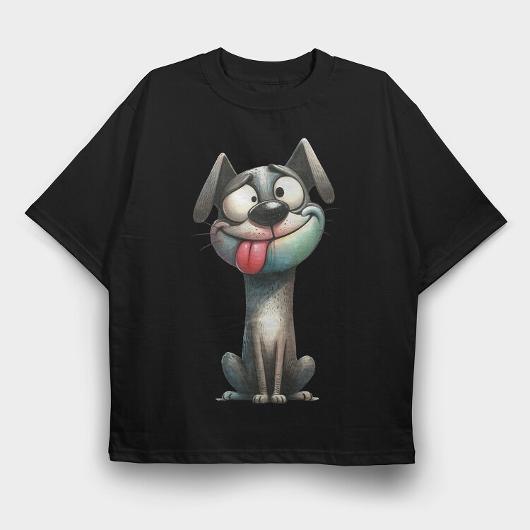Dog Tongue Out, Tricou Oversize Barbati (Unisex)