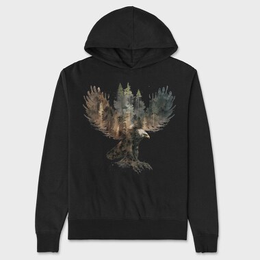 Eagle Forest Silhouette, Hanorac Oversize Barbati (Unisex)