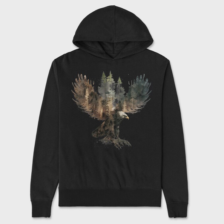Eagle Forest Silhouette, Hanorac Oversize Barbati (Unisex)
