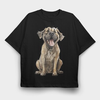 English Mastiff Smile, Tricou Oversize Barbati (Unisex)