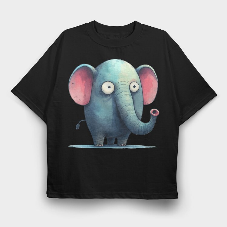 Elephant Giggle Face, Tricou Oversize Barbati (Unisex)