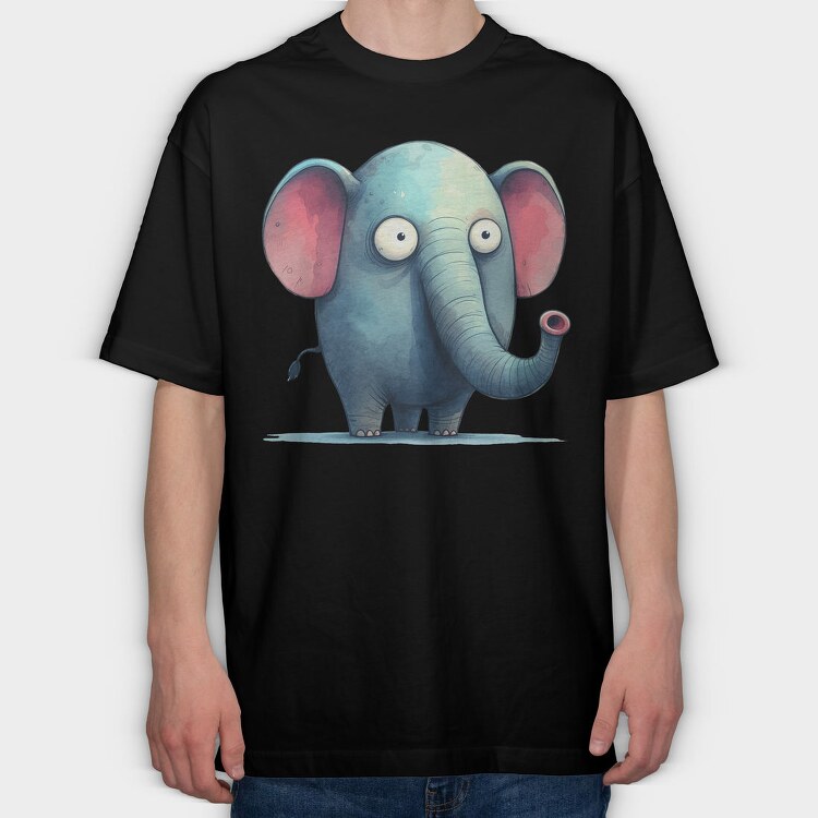 Elephant Giggle Face, Tricou Oversize Barbati (Unisex)