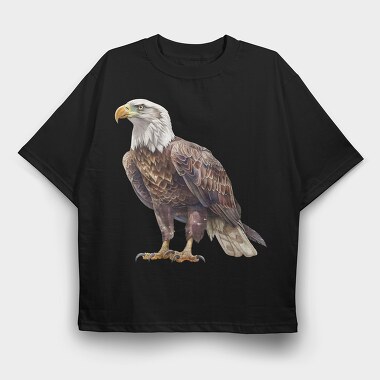 Eagle Sitting Steady, Tricou Oversize Barbati (Unisex)