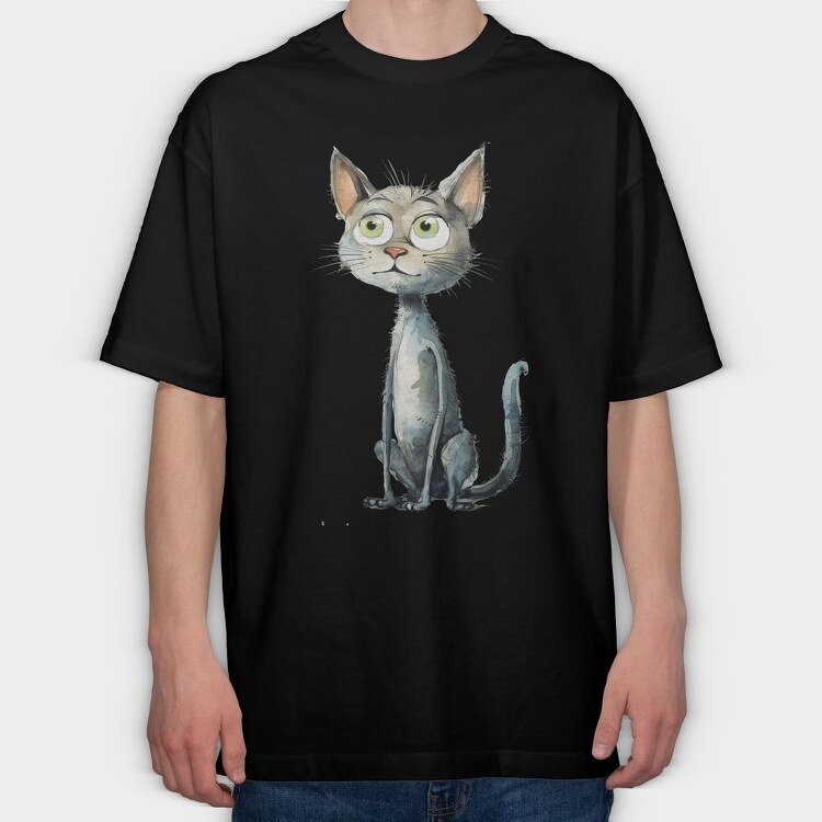 European Shorthair, Tricou Oversize Barbati (Unisex)