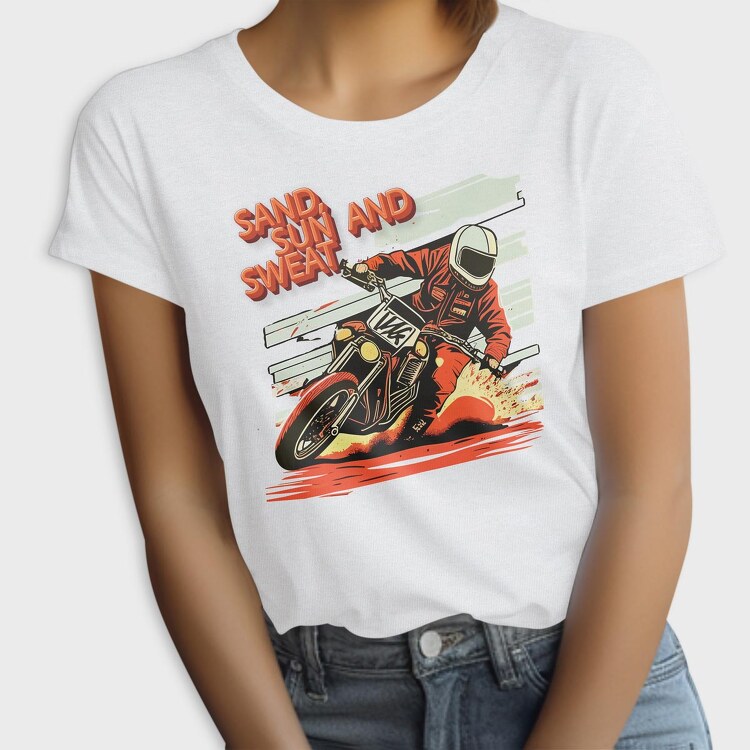 Motocross MotorcycleArt 80S, Tricou Femei
