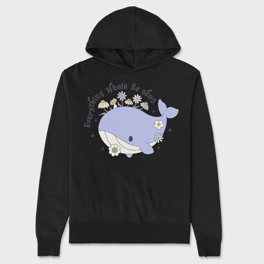 Everything Whale Be Okay, Hanorac Oversize Barbati (Unisex)