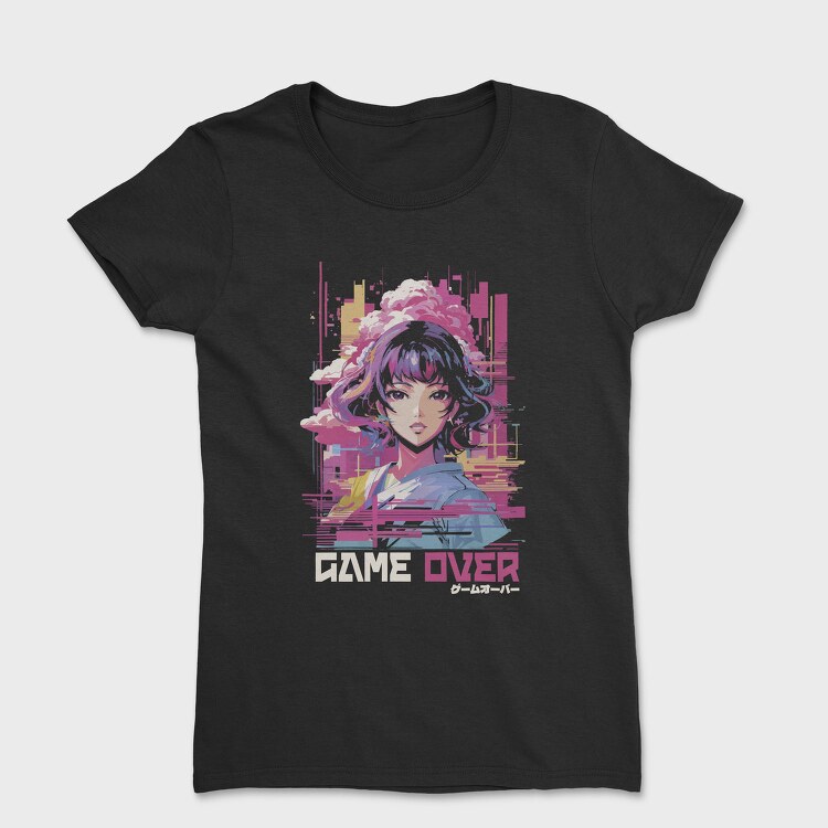Anime Glitch Vaporwave, Tricou Femei