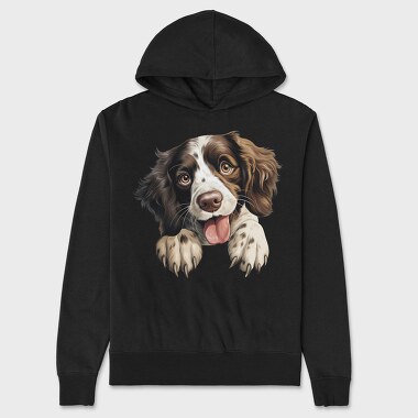 English Spaniel Peeking, Hanorac Oversize Barbati (Unisex)
