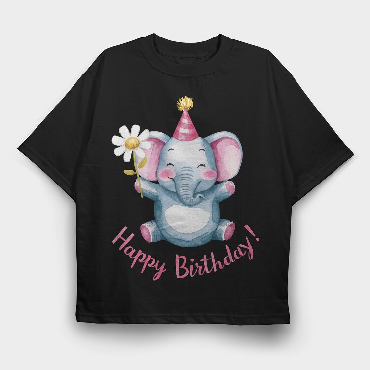 Elephant Party Hat, Tricou Oversize Barbati (Unisex)