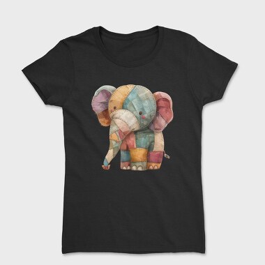 Elephant Patchwork Art, Tricou Femei