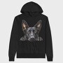 Dutch Shepherd Peeking Face, Hanorac Oversize Barbati (Unisex)