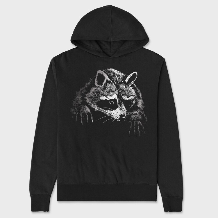 Eyepatch Raccoon, Hanorac Oversize Barbati (Unisex)