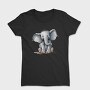 Elephant Sitting Cute, Tricou Femei